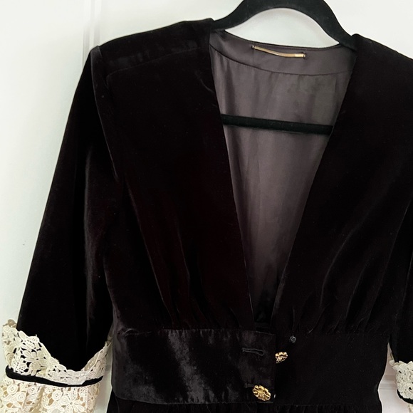 Robe Smoking Longue En Laine Grain De Poudre en Noir - Saint Laurent dress - Picture 7 of 15